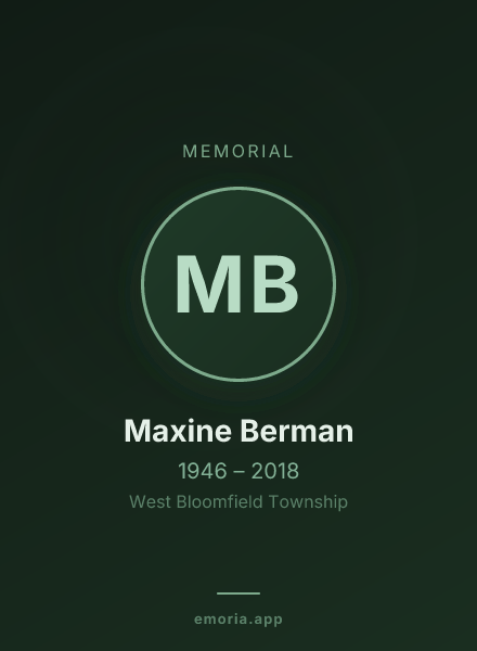 Memorial portrait of Maxine Berman