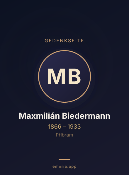 Gedenkportrait von Maxmilián Biedermann