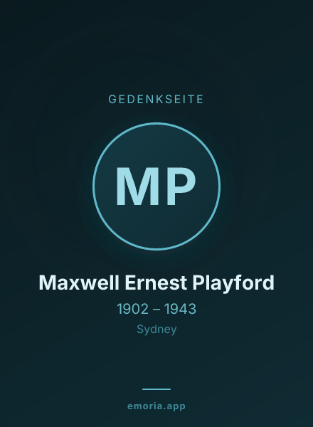 Gedenkportrait von Maxwell Ernest Playford