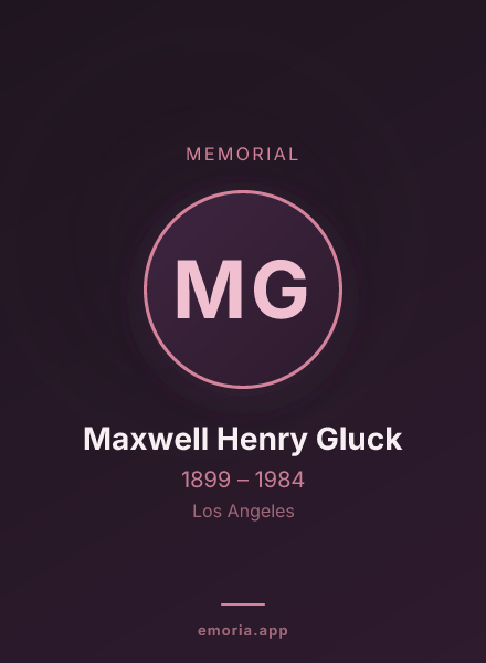 Memorial portrait of Maxwell Henry Gluck