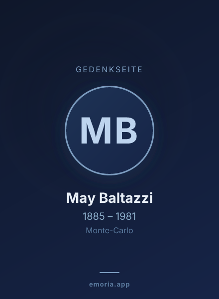 Gedenkportrait von May Baltazzi