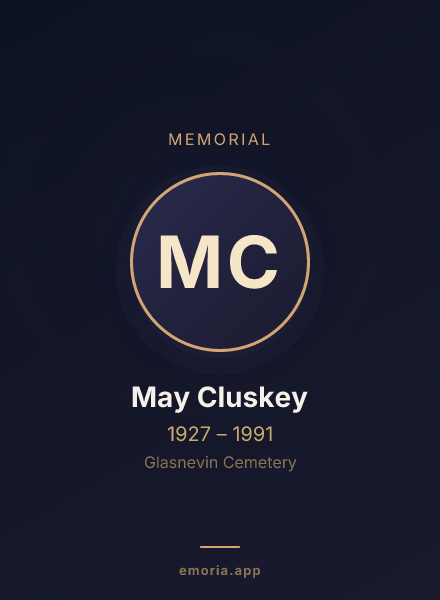 Memorial portrait of May Cluskey