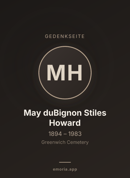 Gedenkportrait von May duBignon Stiles Howard