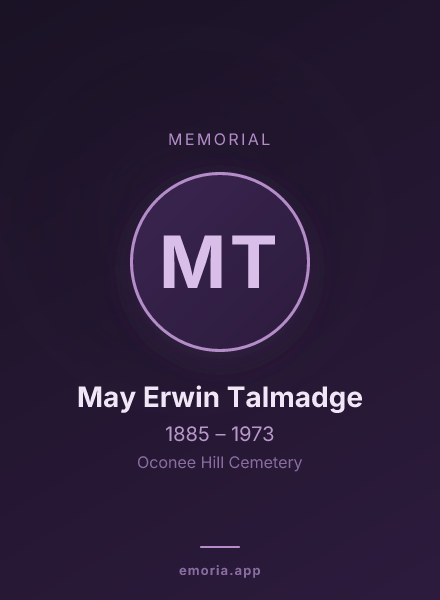 Memorial portrait of May Erwin Talmadge