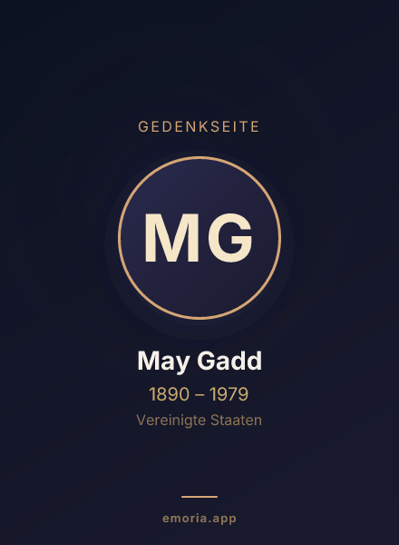 Gedenkportrait von May Gadd
