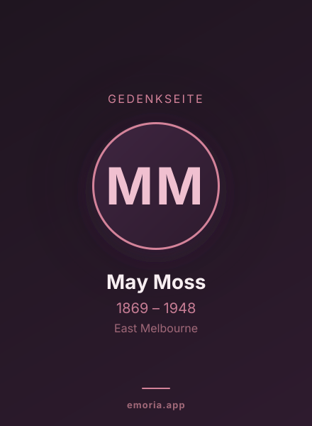 Gedenkportrait von May Moss