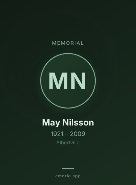 Memorial portrait of May Nilsson