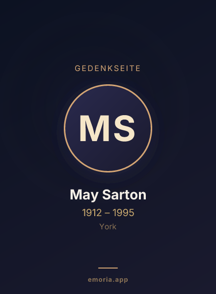 Gedenkportrait von May Sarton