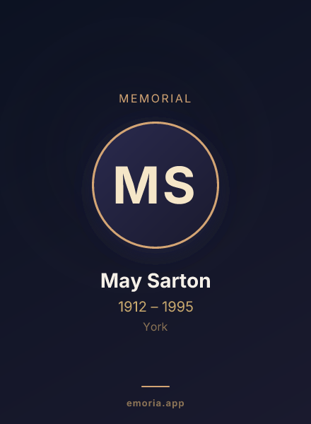 Memorial portrait of May Sarton