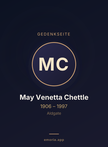 Gedenkportrait von May Venetta Chettle