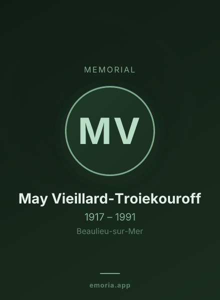 Memorial portrait of May Vieillard-Troiekouroff