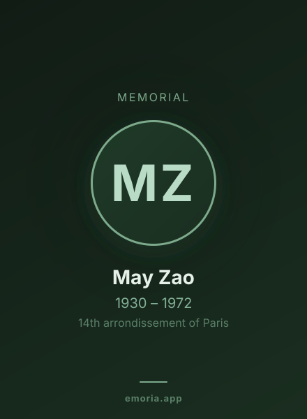 Memorial portrait of May Zao