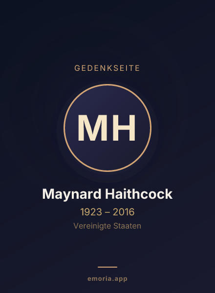 Gedenkportrait von Maynard Haithcock