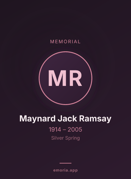 Memorial portrait of Maynard Jack Ramsay
