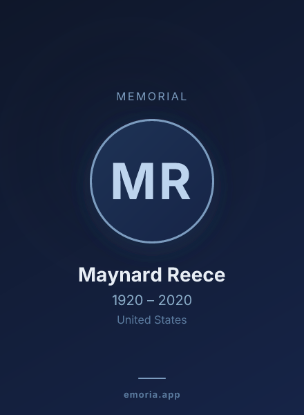 Memorial portrait of Maynard Reece