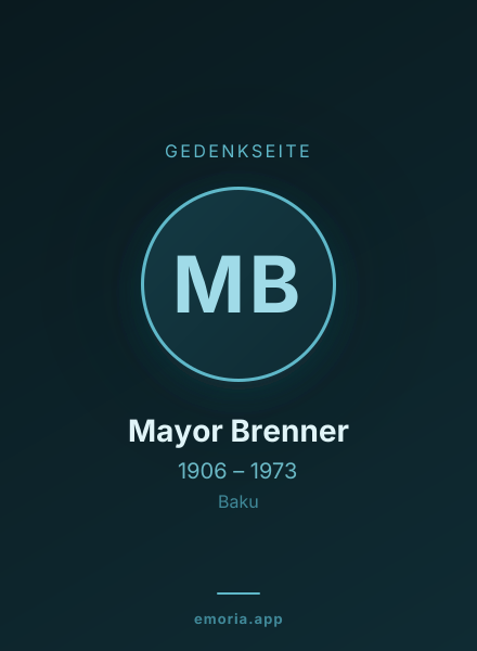 Gedenkportrait von Mayor Brenner