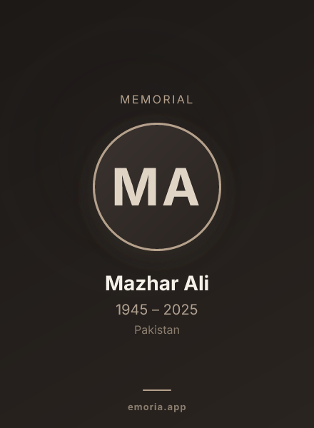 Memorial portrait of Mazhar Ali