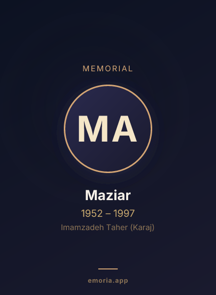Memorial portrait of Maziar