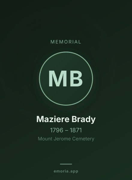 Memorial portrait of Maziere Brady