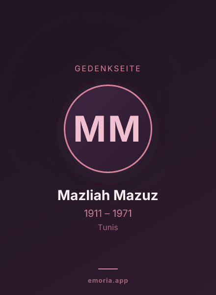 Gedenkportrait von Mazliah Mazuz