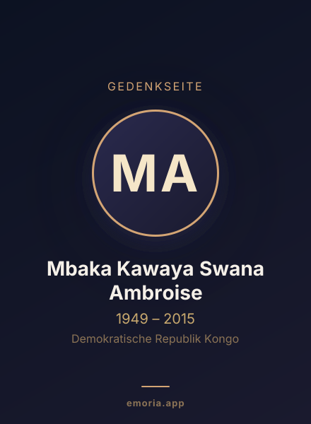 Gedenkportrait von Mbaka Kawaya Swana Ambroise