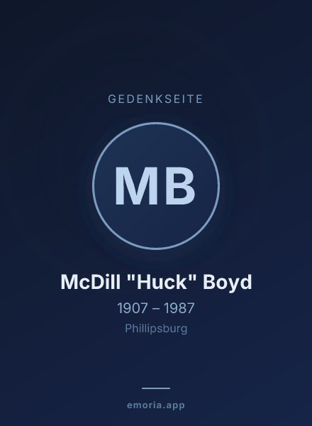 Gedenkportrait von McDill "Huck" Boyd