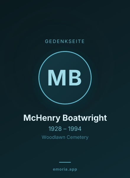 Gedenkportrait von McHenry Boatwright