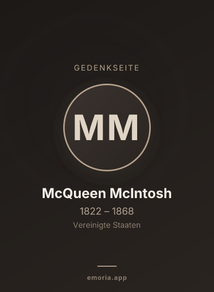 Gedenkportrait von McQueen McIntosh