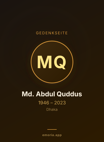 Gedenkportrait von Md. Abdul Quddus