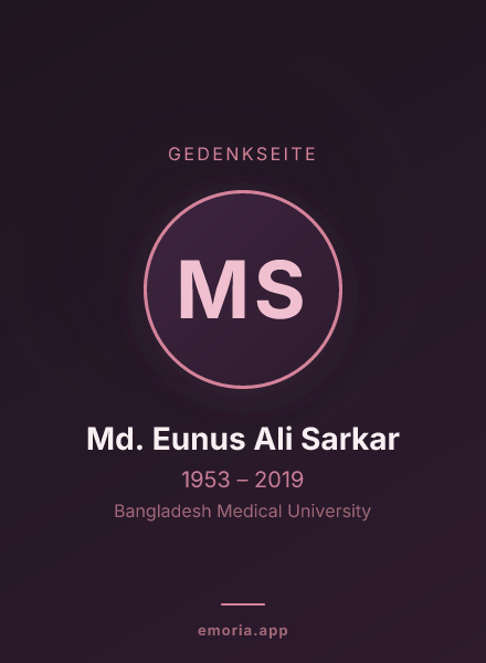 Gedenkportrait von Md. Eunus Ali Sarkar