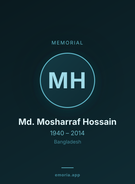 Memorial portrait of Md. Mosharraf Hossain