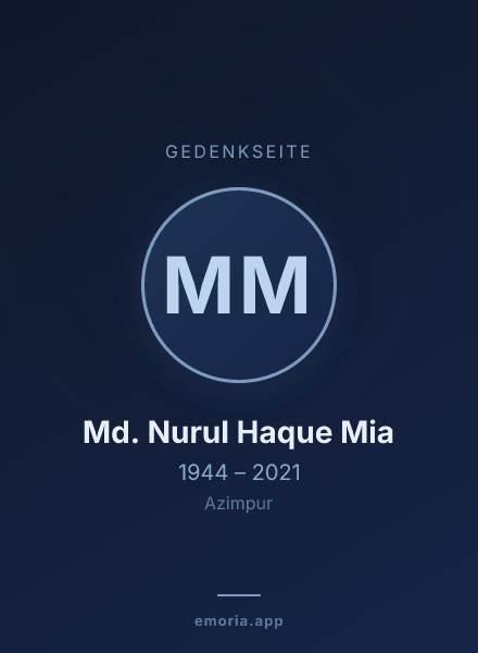 Gedenkportrait von Md. Nurul Haque Mia