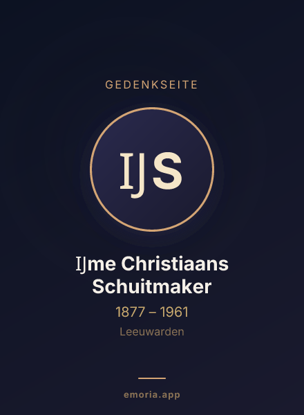 Gedenkportrait von Ĳme Christiaans Schuitmaker