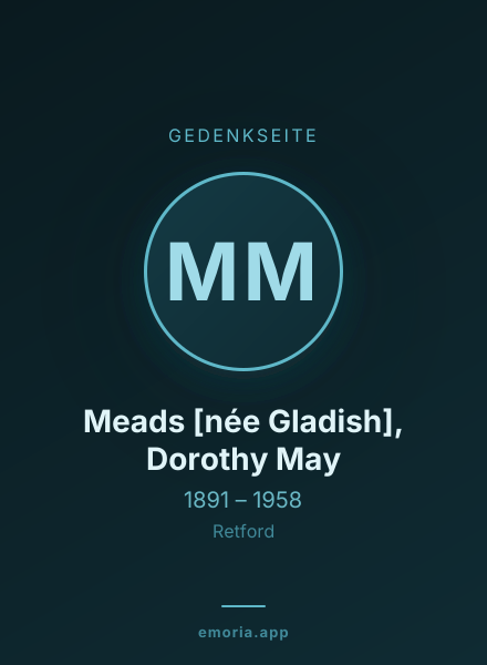 Gedenkportrait von Meads [née Gladish], Dorothy May