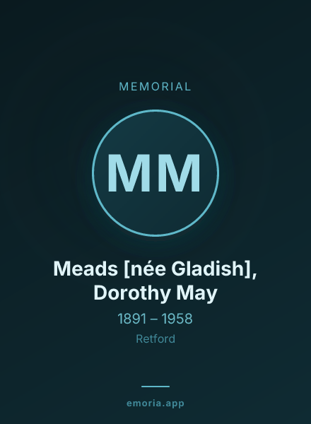 Memorial portrait of Meads [née Gladish], Dorothy May