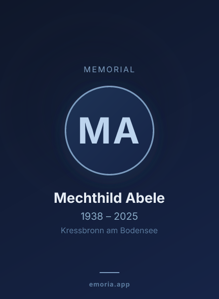 Memorial portrait of Mechthild Abele
