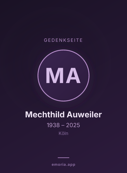 Gedenkportrait von Mechthild Auweiler