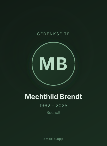 Gedenkportrait von Mechthild Brendt
