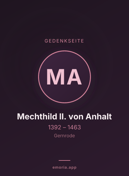 Gedenkportrait von Mechthild II. von Anhalt