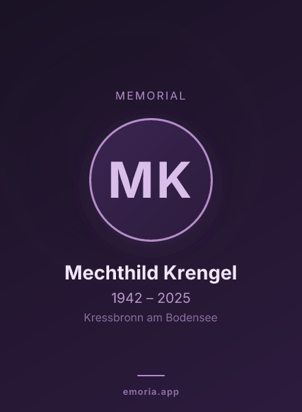 Memorial portrait of Mechthild Krengel