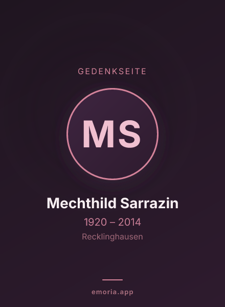 Gedenkportrait von Mechthild Sarrazin