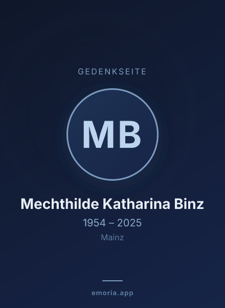 Gedenkportrait von Mechthilde Katharina Binz