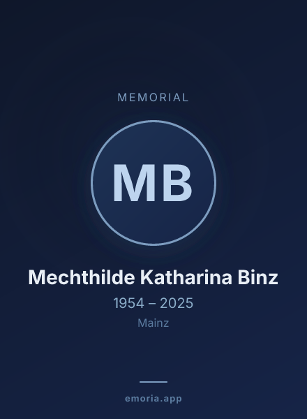 Memorial portrait of Mechthilde Katharina Binz