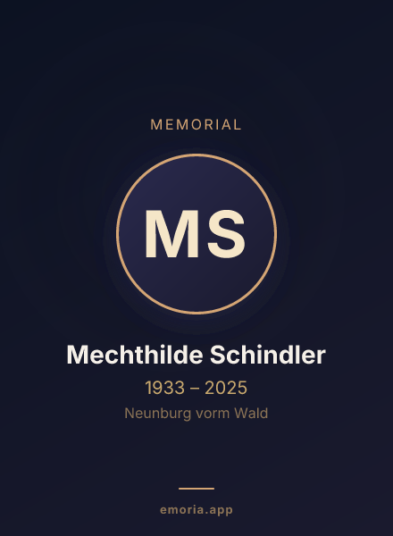 Memorial portrait of Mechthilde Schindler