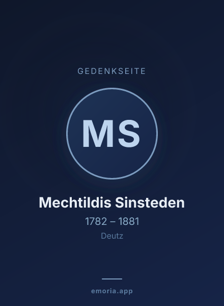Gedenkportrait von Mechtildis Sinsteden