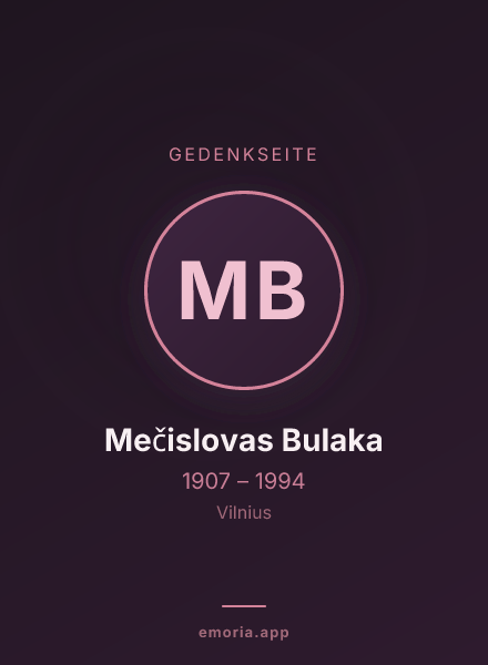 Gedenkportrait von Mečislovas Bulaka