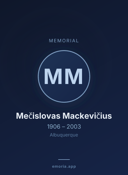 Memorial portrait of Mečislovas Mackevičius