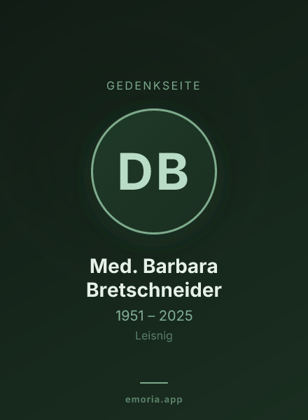 Gedenkportrait von Dipl. Med. Barbara Bretschneider