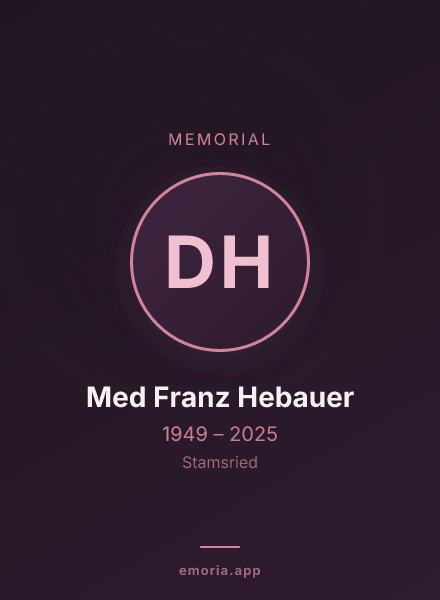 Memorial portrait of Dr. Med Franz Hebauer