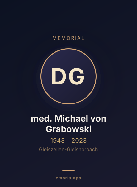 Memorial portrait of Dr. med. Michael von Grabowski